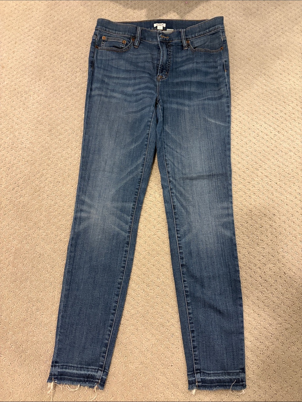 J.Crew Women's Blue Skinny Raw-hem Jeans